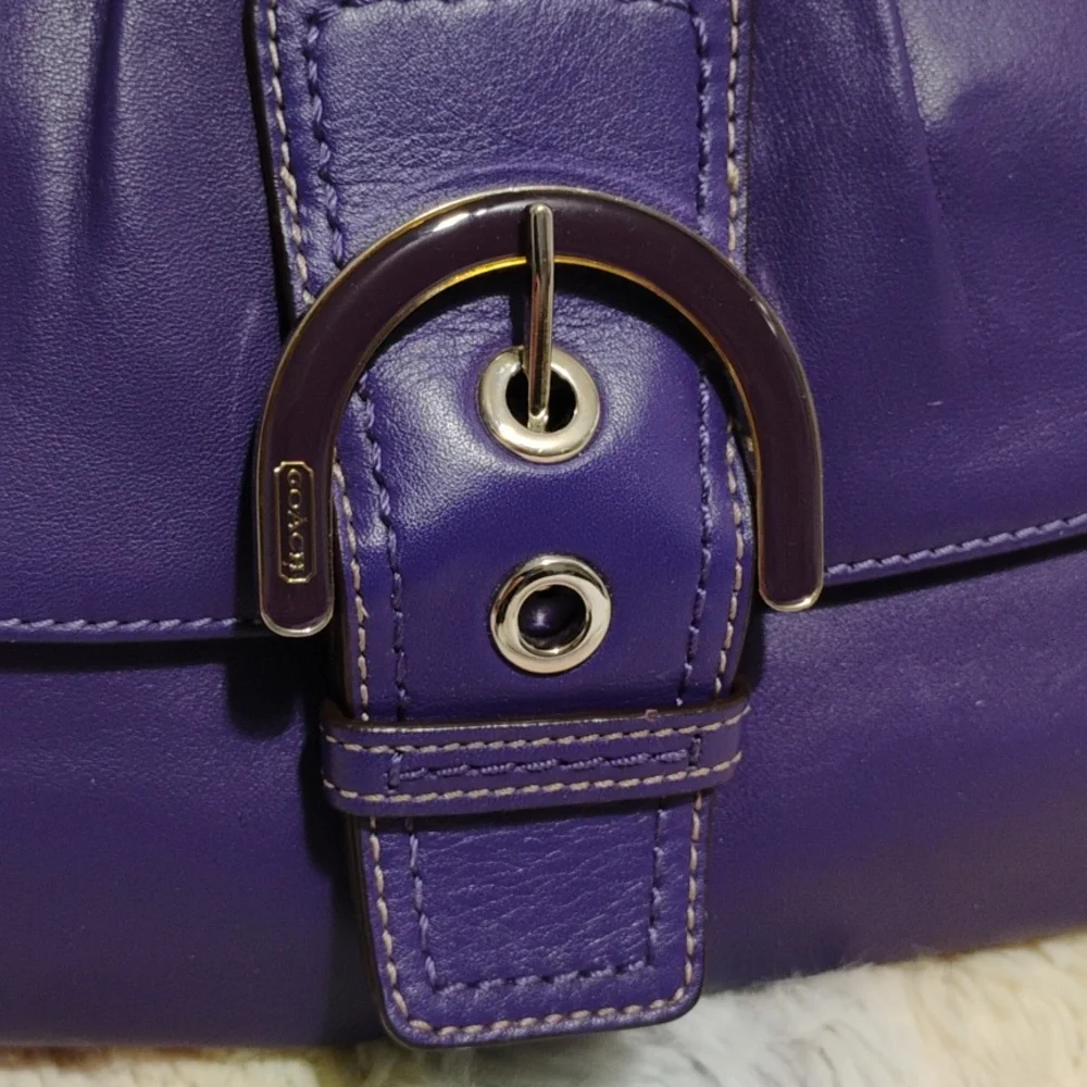 Authentic Coach Y2K Purple Soho Pleated Shoulder Bag - Picture 3 of 15
